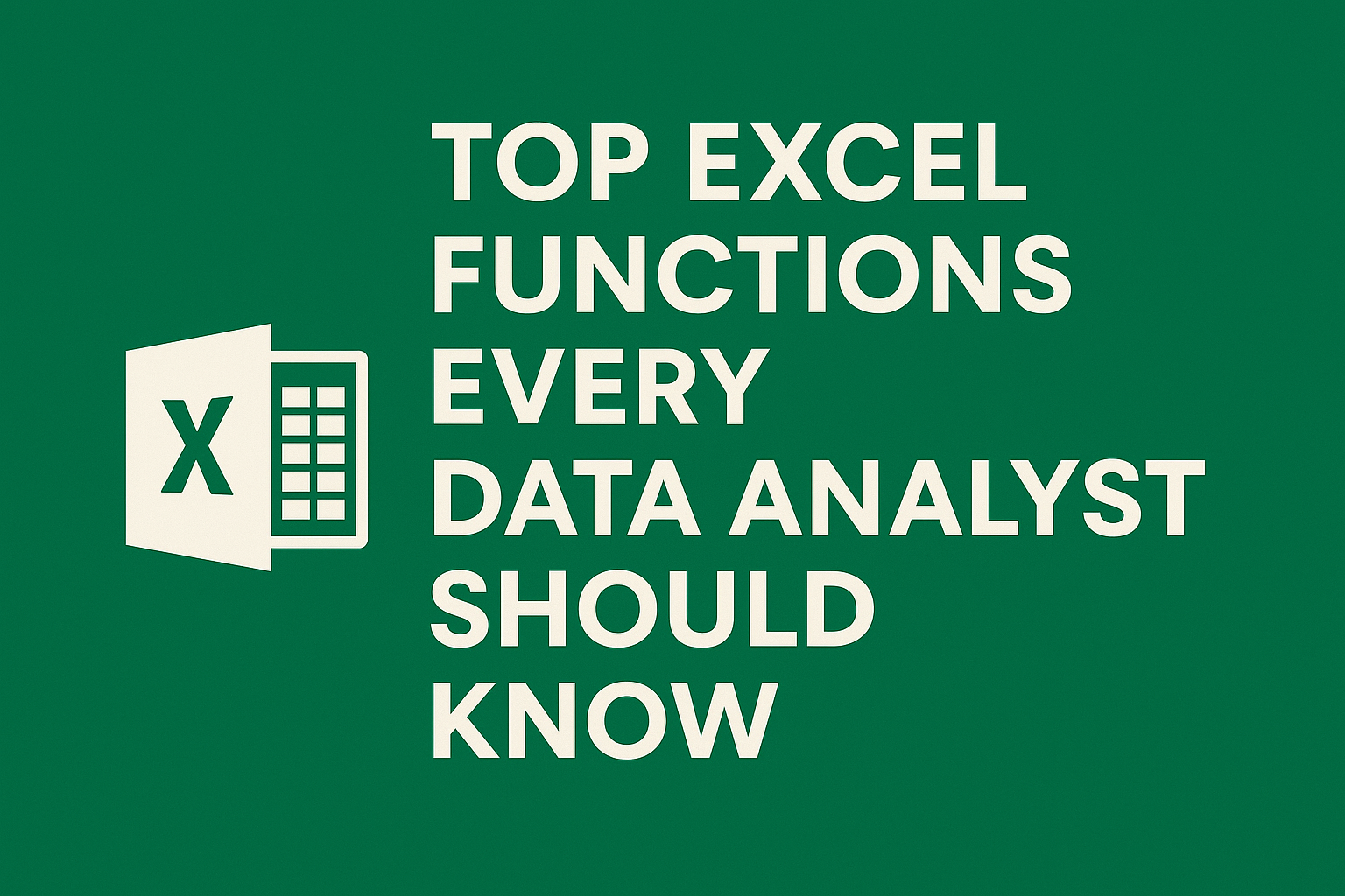 Read more about the article Top Excel Functions Every Data Analyst Should Know